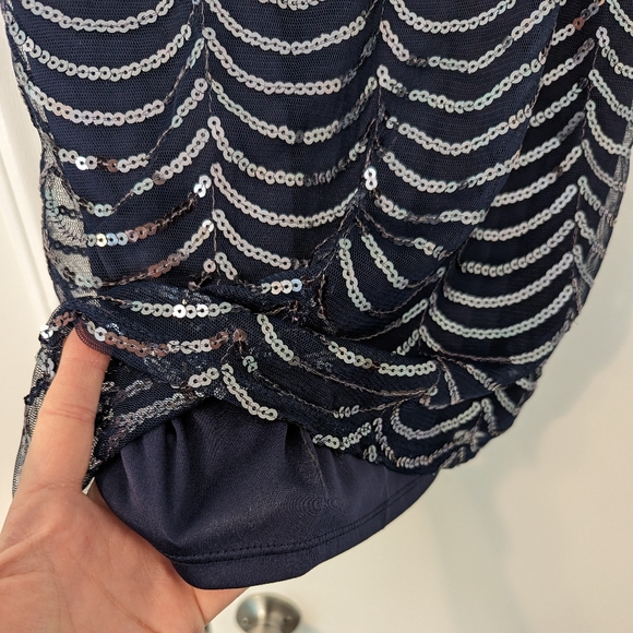 Beautiful Studio Y Navy Blue Sequin Tank Top Size Small - Picture 4 of 9